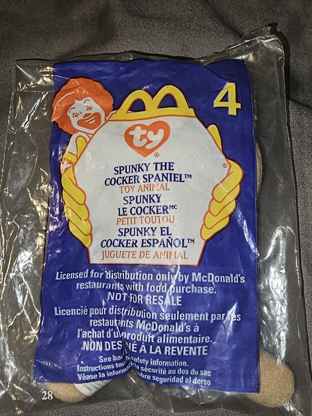Ty Beanie Baby #4 Spunky the Cocker Spaniel Plush - Vintage 1990s